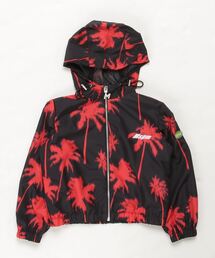 MSGM(エムエスジーエム)Kids & Junior ヤシの木柄ジップアップブルゾンパーカー