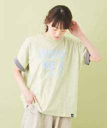 CUBE SUGAR（キューブシュガー）の「天竺 オーガニックコットン 袖切替 クルーネック（Tシャツ/カットソー）」