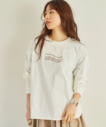 重ね波線ロゴ ロングTシャツ