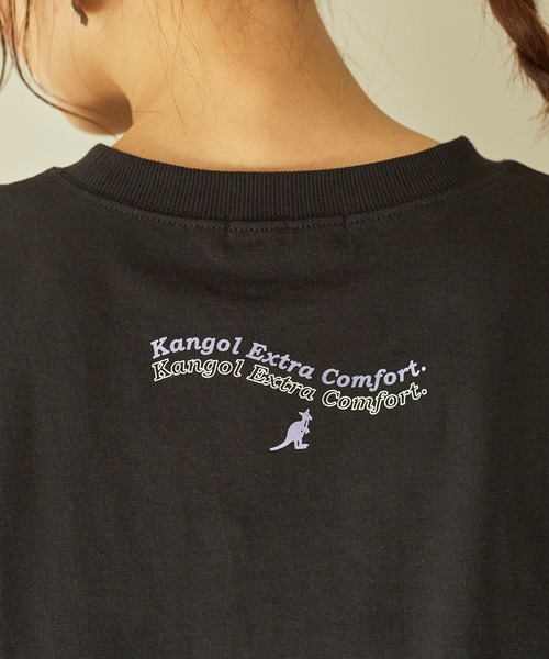 KANGOL EXTRA COMFORT(カンゴールエクストラコンフォート)の「重ね波線ロゴ ロングTシャツ(Tシャツ/カットソー・レディース・オフホワイト/ブラック/クリーム/ライトベージュ・L/M/LL)」の13枚目の写真