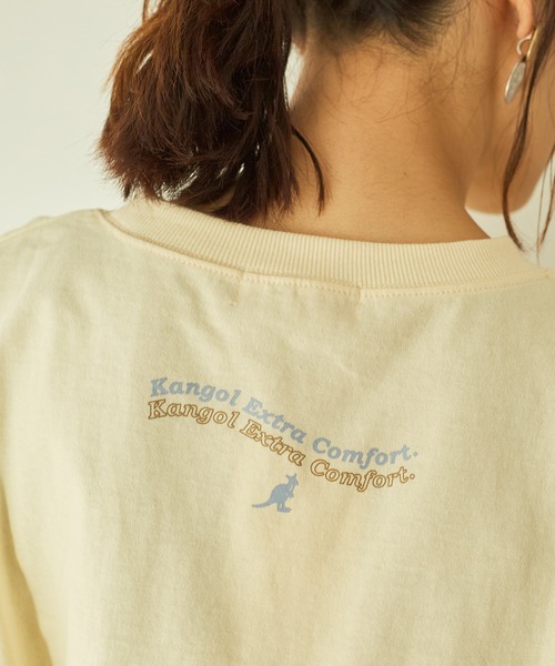KANGOL EXTRA COMFORT(カンゴールエクストラコンフォート)の「重ね波線ロゴ ロングTシャツ(Tシャツ/カットソー・レディース・オフホワイト/ブラック/クリーム/ライトベージュ・L/M/LL)」の12枚目の写真