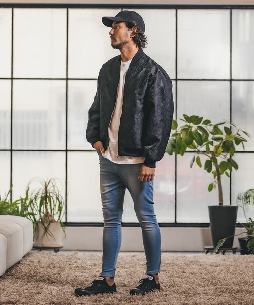 CAMBIO(カンビオ)の「mj7739-Gobelin Tapestry Monotone Rib Blouson ブルゾン(ブルゾン・メンズ・ブラック/ホワイト・S/M/L)」の8枚目の写真