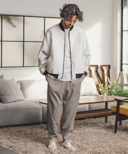 CAMBIO(カンビオ)の「mj7739-Gobelin Tapestry Monotone Rib Blouson ブルゾン(ブルゾン・メンズ・ブラック/ホワイト・S/M/L)」の13枚目の写真