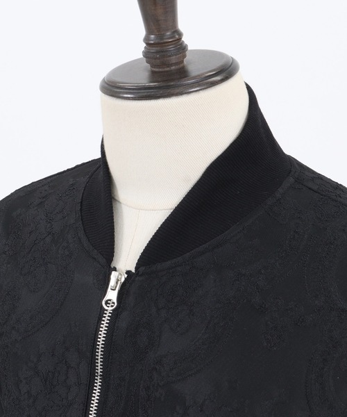 CAMBIO(カンビオ)の「mj7739-Gobelin Tapestry Monotone Rib Blouson ブルゾン(ブルゾン・メンズ・ブラック/ホワイト・S/M/L)」の20枚目の写真