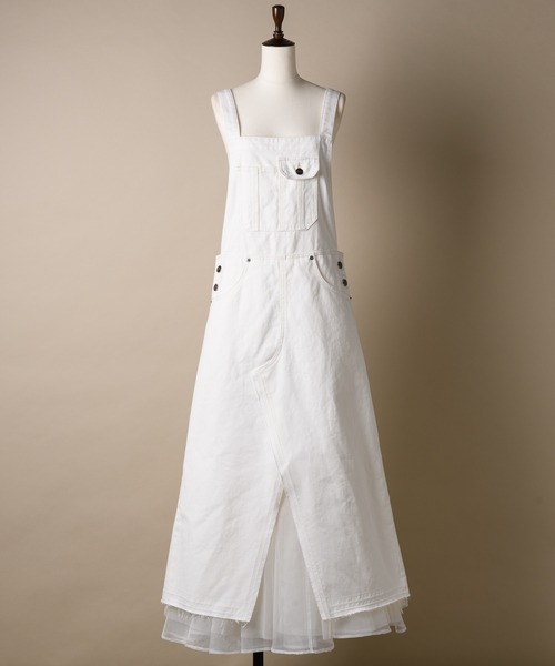 LA BELLE ETUDE（ラベルエチュード）の「【Belle vintage】チュールドッキングデニムサロペ（ジャンパースカート・レディース・ホワイト/ブラック/ブルー・1/0）」の11枚目の写真