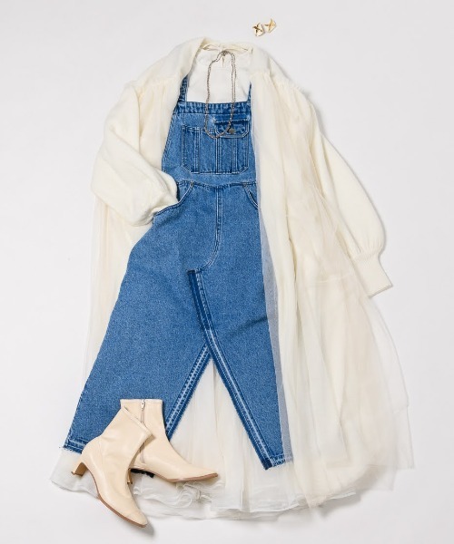 ラベルエチュード　チュールスカート　デニムジャンパースカート LA BELLE ETUDE ジャンパースカート 「Belle vintage」チュール