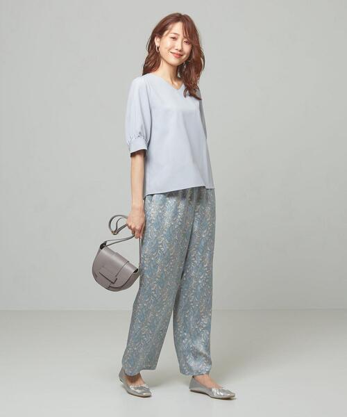 closet story(クローゼットストーリー)の「<closet story> ウェザークロス Vネック 5SL ブラウス(シャツ/ブラウス・レディース・ライトブルー/ライトピンク/ナチュラル・FREE)」の8枚目の写真
