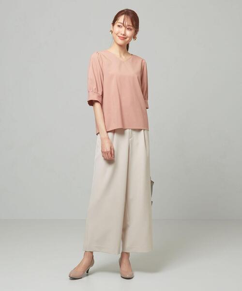 closet story(クローゼットストーリー)の「<closet story> ウェザークロス Vネック 5SL ブラウス(シャツ/ブラウス・レディース・ライトブルー/ライトピンク/ナチュラル・FREE)」の18枚目の写真