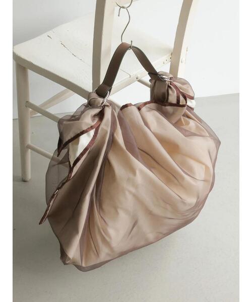 AMERICAN HOLIC（アメリカンホリック）の「チュールトートバッグ（トートバッグ・レディース・ダークブラウン/キャメル/ミント・FREE）」の8枚目の写真