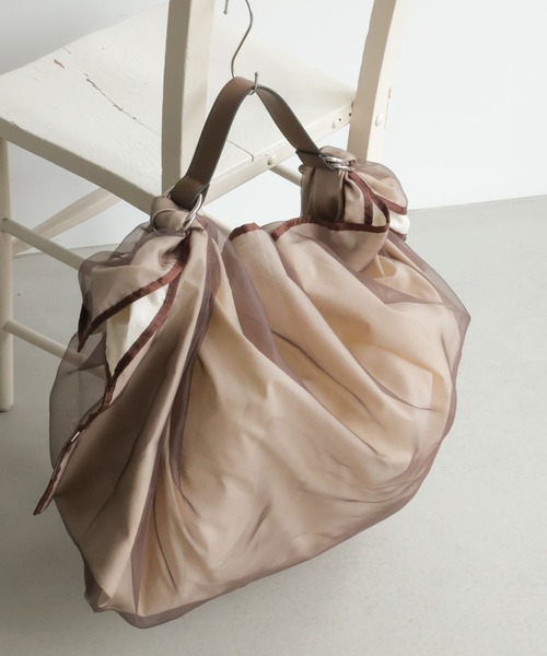 AMERICAN HOLIC（アメリカンホリック）の「チュールトートバッグ（トートバッグ・レディース・ダークブラウン/キャメル/ミント・FREE）」の2枚目の写真