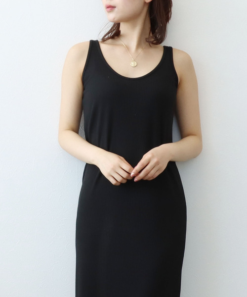 Three Four Time（ｽﾘｰﾌｫｰﾀｲﾑ）の「前後着用2WAYノースリーブワンピース（ワンピース・レディース・ベージュ/グリーン/ブラック・FREE）」の11枚目の写真