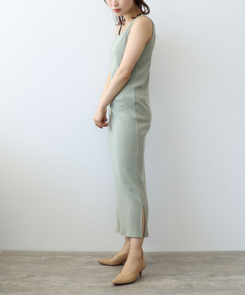 Three Four Time（ｽﾘｰﾌｫｰﾀｲﾑ）の「前後着用2WAYノースリーブワンピース（ワンピース・レディース・ベージュ/グリーン/ブラック・FREE）」の16枚目の写真