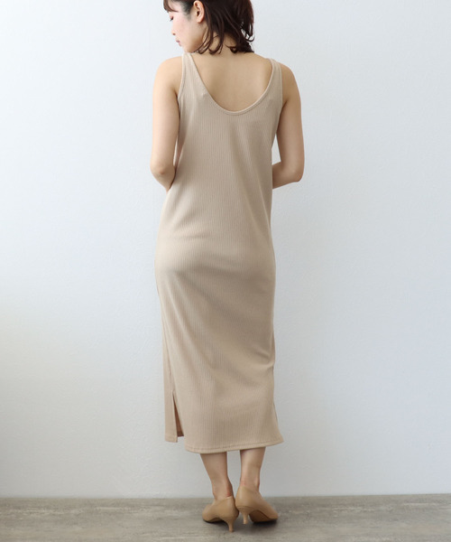 Three Four Time（ｽﾘｰﾌｫｰﾀｲﾑ）の「前後着用2WAYノースリーブワンピース（ワンピース・レディース・ベージュ/グリーン/ブラック・FREE）」の14枚目の写真