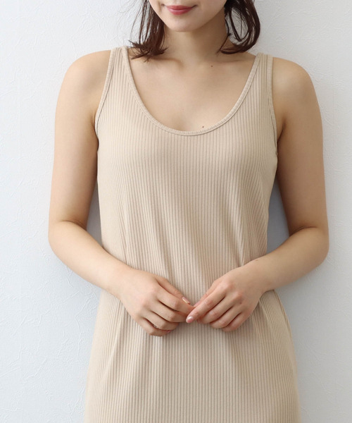 Three Four Time（ｽﾘｰﾌｫｰﾀｲﾑ）の「前後着用2WAYノースリーブワンピース（ワンピース・レディース・ベージュ/グリーン/ブラック・FREE）」の21枚目の写真