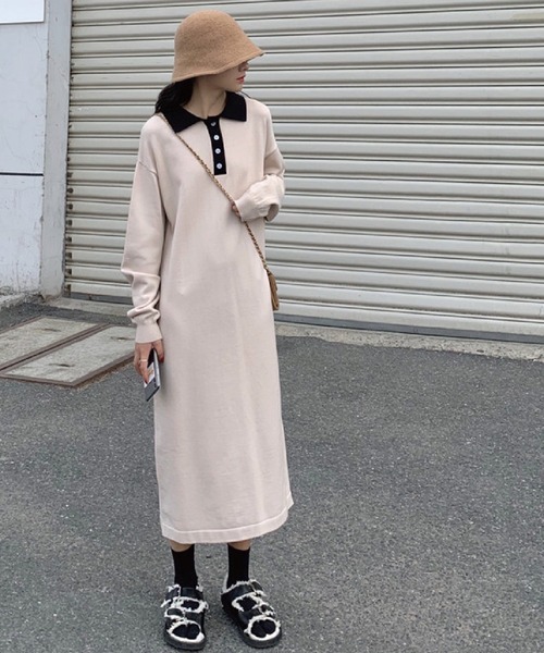 meJane(ミージェーン)の「襟配色ポロニットワンピース【ZOZOTOWN限定】(ワンピース・レディース・ブラック/ベージュ・FREE)」の20枚目の写真