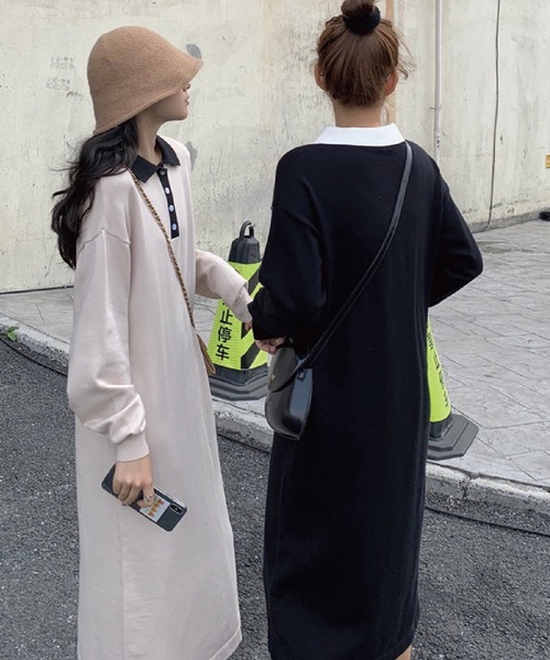meJane(ミージェーン)の「襟配色ポロニットワンピース【ZOZOTOWN限定】(ワンピース・レディース・ブラック/ベージュ・FREE)」の17枚目の写真