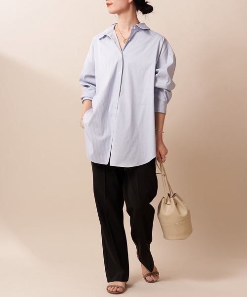 SHENERY(シーナリー)の「ストライプBIGシャツ(シャツ/ブラウス・レディース・ブルー/マルチ・FREE)」の3枚目の写真