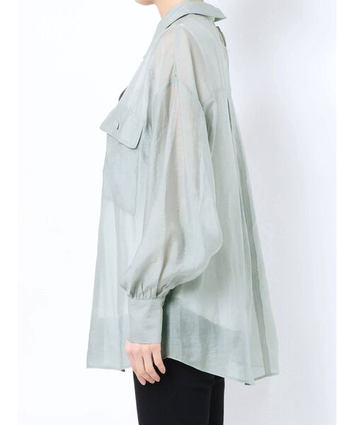 LAGUNAMOON（ラグナムーン）の「オーバーシアーシャツ（シャツ/ブラウス・レディース・ミント/キャメル/ライトグレー・FREE）」の6枚目の写真