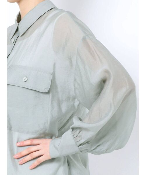 LAGUNAMOON（ラグナムーン）の「オーバーシアーシャツ（シャツ/ブラウス・レディース・ミント/キャメル/ライトグレー・FREE）」の9枚目の写真