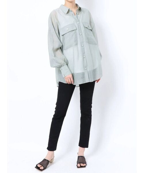LAGUNAMOON（ラグナムーン）の「オーバーシアーシャツ（シャツ/ブラウス・レディース・ミント/キャメル/ライトグレー・FREE）」の17枚目の写真