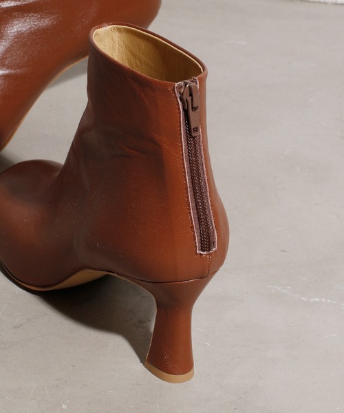 JANESMITH（ジェーンスミス）の「JANESMITH ジェーンスミス / ROUND TOE SHORT BOOTS ラウンドトゥレザーショートブーツ / 21WSHO-#936L（ブーツ・レディース・キャメル/ブラック・35.5/36/36.5/37/37.5/38）」の10枚目の写真