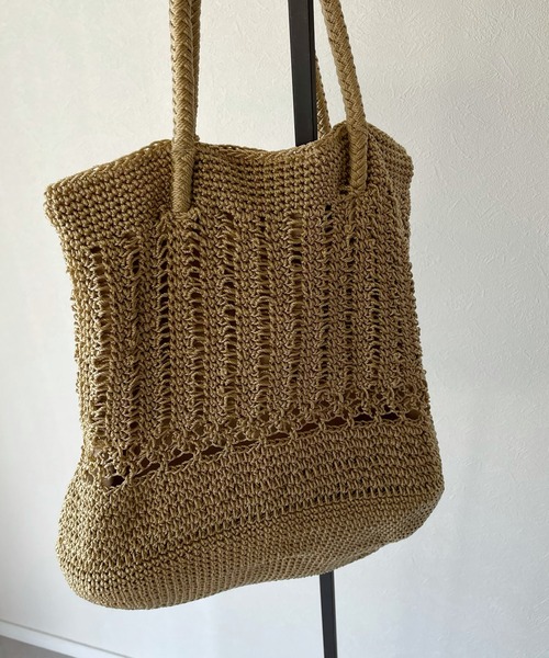 y/m by misato（イムバイミサト）の「コード編みBAG（かごバッグ・レディース・ベージュ/ブラウン・FREE）」の14枚目の写真