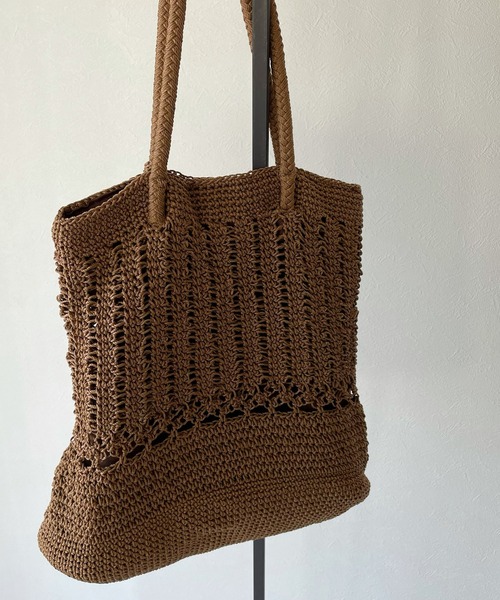 y/m by misato（イムバイミサト）の「コード編みBAG（かごバッグ・レディース・ベージュ/ブラウン・FREE）」の3枚目の写真