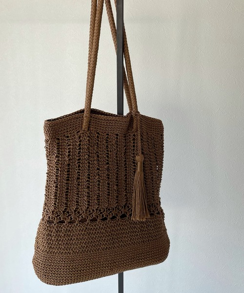 y/m by misato（イムバイミサト）の「コード編みBAG（かごバッグ・レディース・ベージュ/ブラウン・FREE）」の6枚目の写真