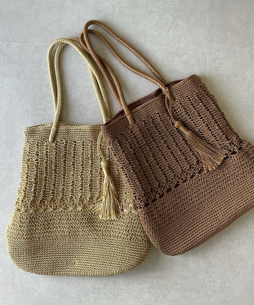 y/m by misato（イムバイミサト）の「コード編みBAG（かごバッグ・レディース・ベージュ/ブラウン・FREE）」の13枚目の写真