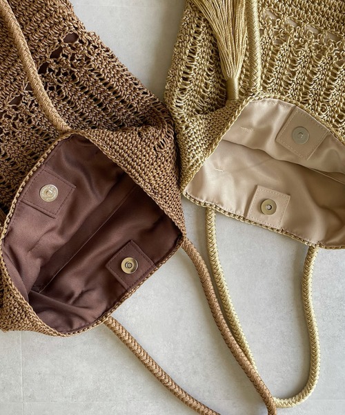 y/m by misato（イムバイミサト）の「コード編みBAG（かごバッグ・レディース・ベージュ/ブラウン・FREE）」の15枚目の写真