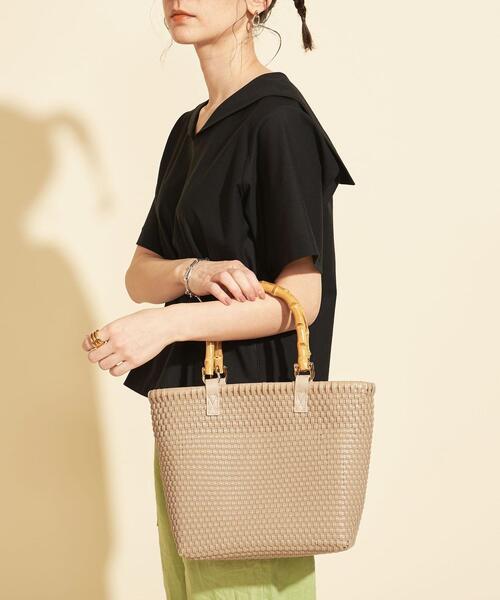 BEAUTY&YOUTH UNITED ARROWS（ビューティーアンドユースユナイテッドアローズ）の「BY∴ バンブーハンドル メルカドバッグ/カゴバッグ（かごバッグ・レディース・オフホワイト/ブラック/ベージュ・FREE）」の21枚目の写真