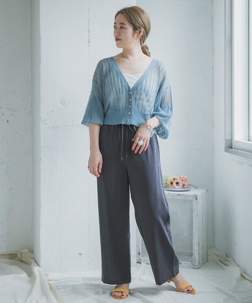 ITEMS URBANRESEARCH（アイテムズ アーバンリサーチ）の「柄編みショートカーディガン（カーディガン/ボレロ・レディース・チャコールグレー/ブルー/ベージュ・FREE）」の18枚目の写真