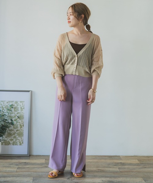 ITEMS URBANRESEARCH（アイテムズ アーバンリサーチ）の「柄編みショートカーディガン（カーディガン/ボレロ・レディース・チャコールグレー/ブルー/ベージュ・FREE）」の14枚目の写真