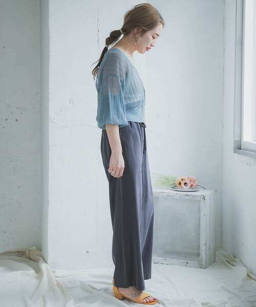 ITEMS URBANRESEARCH（アイテムズ アーバンリサーチ）の「柄編みショートカーディガン（カーディガン/ボレロ・レディース・チャコールグレー/ブルー/ベージュ・FREE）」の20枚目の写真