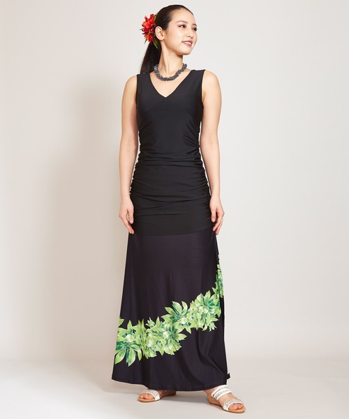 Ocean ワンピース マーメイドラインワンピース ワンピース Maunaloa マウナロア のファッション Bird Blue Blue セール Maunaloa Bird