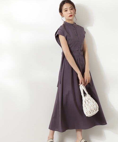 N.(N. Natural Beauty Basic)(エヌエヌナチュラルビューティーベーシック)の「【S Size Line】◆コットンローン前掛け風ワンピース(ワンピース・レディース・ピンク/ベージュ/パープル・MEDIUM/SMALL)」の3枚目の写真