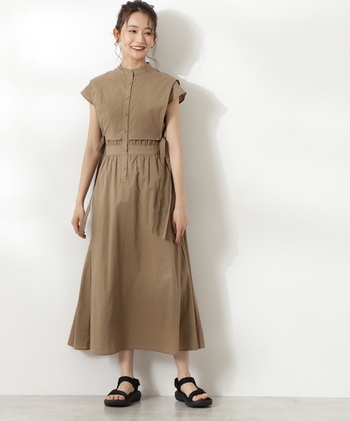 N.(N. Natural Beauty Basic)(エヌエヌナチュラルビューティーベーシック)の「【S Size Line】◆コットンローン前掛け風ワンピース(ワンピース・レディース・ピンク/ベージュ/パープル・MEDIUM/SMALL)」の11枚目の写真