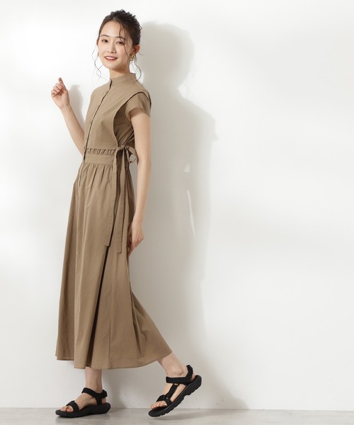 N.(N. Natural Beauty Basic)(エヌエヌナチュラルビューティーベーシック)の「【S Size Line】◆コットンローン前掛け風ワンピース(ワンピース・レディース・ピンク/ベージュ/パープル・MEDIUM/SMALL)」の4枚目の写真