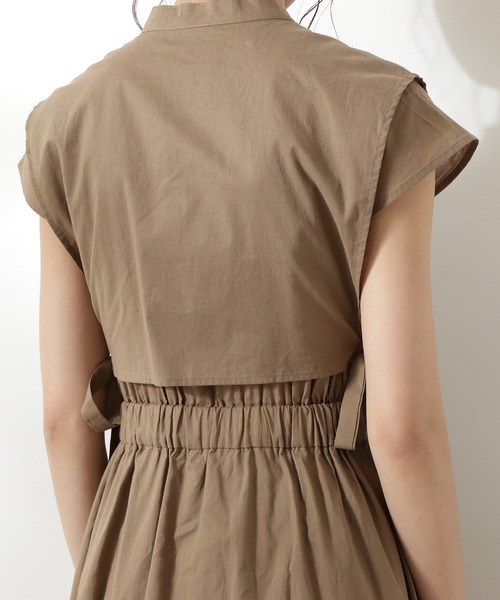 N.(N. Natural Beauty Basic)(エヌエヌナチュラルビューティーベーシック)の「【S Size Line】◆コットンローン前掛け風ワンピース(ワンピース・レディース・ピンク/ベージュ/パープル・MEDIUM/SMALL)」の5枚目の写真