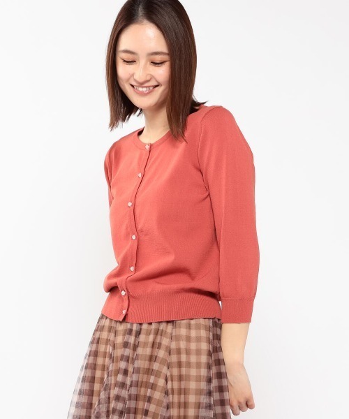 MEW'S REFINED CLOTHES（ミューズリファインドクローズ）の「ウォッシャブル定番カーディガン（カーディガン/ボレロ・レディース・ホワイト/ブラック/キャメル/ブルー系その他/オレンジ系その他・MEDIUM/LARGE）」の5枚目の写真