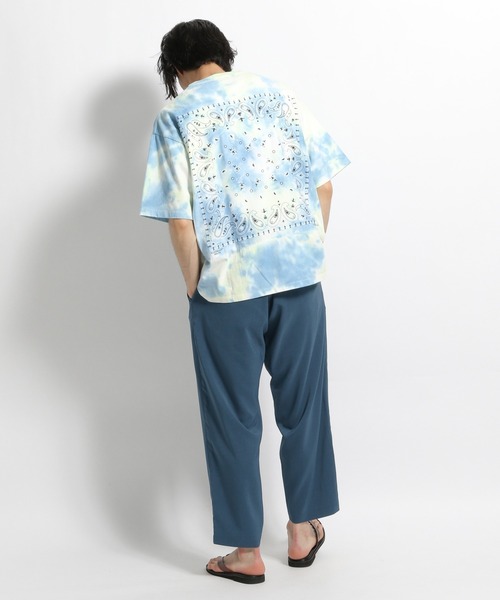 niko and...（ニコアンド）の「【ELEPHANT BRAND(エレファント ブランド)】別注タイダイバックバンダナポケットＴシャツ（Tシャツ/カットソー・メンズ・オレンジ/ライトグリーン・MEDIUM/LARGE）」の4枚目の写真