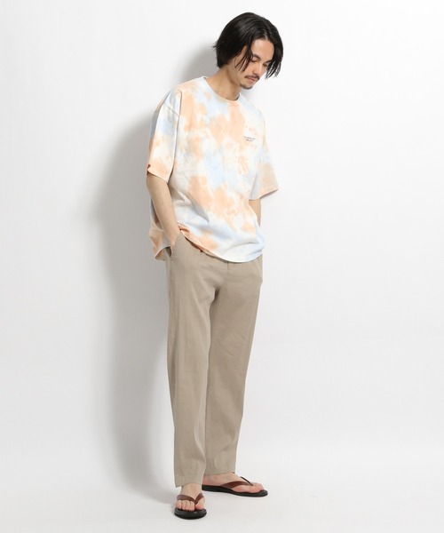 niko and...（ニコアンド）の「【ELEPHANT BRAND(エレファント ブランド)】別注タイダイバックバンダナポケットＴシャツ（Tシャツ/カットソー・メンズ・オレンジ/ライトグリーン・MEDIUM/LARGE）」の5枚目の写真