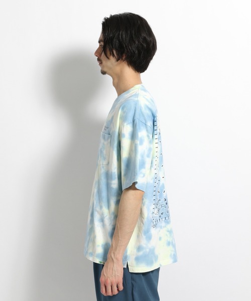 niko and...（ニコアンド）の「【ELEPHANT BRAND(エレファント ブランド)】別注タイダイバックバンダナポケットＴシャツ（Tシャツ/カットソー・メンズ・オレンジ/ライトグリーン・MEDIUM/LARGE）」の7枚目の写真