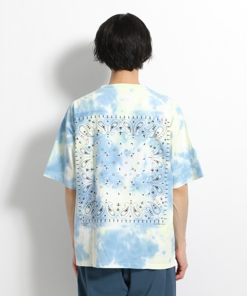 niko and...（ニコアンド）の「【ELEPHANT BRAND(エレファント ブランド)】別注タイダイバックバンダナポケットＴシャツ（Tシャツ/カットソー・メンズ・オレンジ/ライトグリーン・MEDIUM/LARGE）」の8枚目の写真