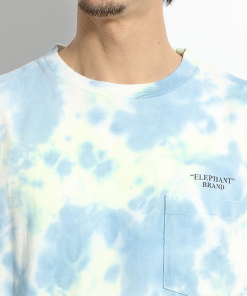 niko and...（ニコアンド）の「【ELEPHANT BRAND(エレファント ブランド)】別注タイダイバックバンダナポケットＴシャツ（Tシャツ/カットソー・メンズ・オレンジ/ライトグリーン・MEDIUM/LARGE）」の9枚目の写真