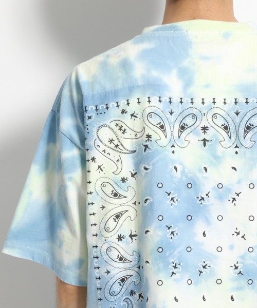 niko and...（ニコアンド）の「【ELEPHANT BRAND(エレファント ブランド)】別注タイダイバックバンダナポケットＴシャツ（Tシャツ/カットソー・メンズ・オレンジ/ライトグリーン・MEDIUM/LARGE）」の15枚目の写真