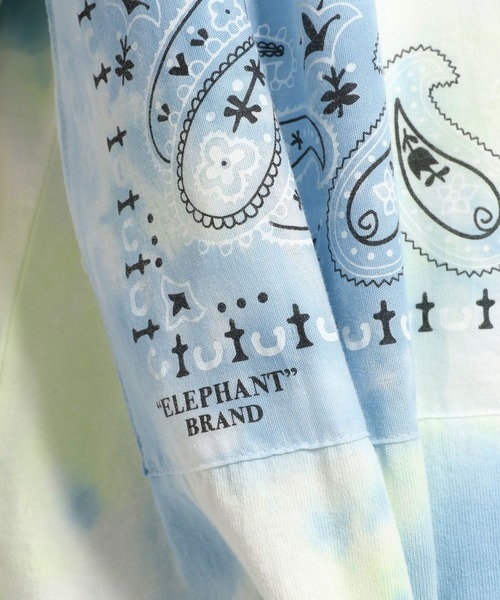 niko and...（ニコアンド）の「【ELEPHANT BRAND(エレファント ブランド)】別注タイダイバックバンダナポケットＴシャツ（Tシャツ/カットソー・メンズ・オレンジ/ライトグリーン・MEDIUM/LARGE）」の17枚目の写真