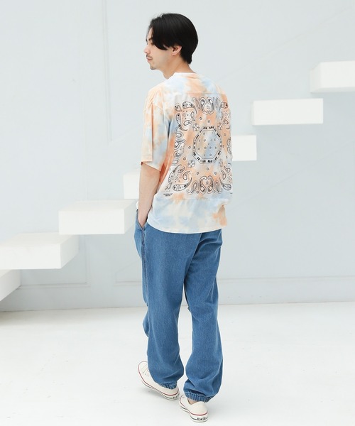 niko and...（ニコアンド）の「【ELEPHANT BRAND(エレファント ブランド)】別注タイダイバックバンダナポケットＴシャツ（Tシャツ/カットソー・メンズ・オレンジ/ライトグリーン・MEDIUM/LARGE）」の22枚目の写真