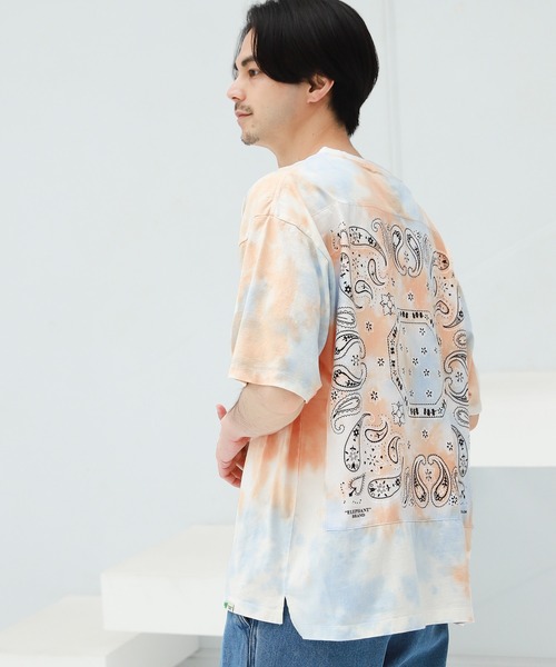 niko and...（ニコアンド）の「【ELEPHANT BRAND(エレファント ブランド)】別注タイダイバックバンダナポケットＴシャツ（Tシャツ/カットソー・メンズ・オレンジ/ライトグリーン・MEDIUM/LARGE）」の20枚目の写真