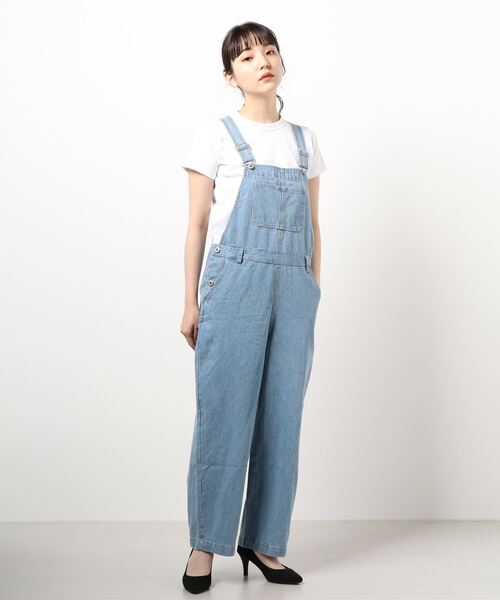 ehka sopo（エヘカソポ）の「【QR】オーバーオール（サロペット/オーバーオール・レディース・ピンク/サックスブルー/オフホワイト・ﾌﾘ-）」の6枚目の写真